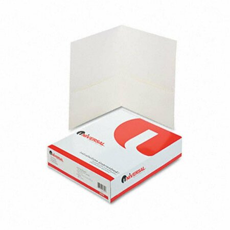 SALURINN SUPPLIES Universal  Two-Pocket Portfolio Embossed Leather Grain Paper White SA3357938